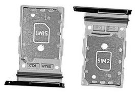 SIM kortelės laikiklis Samsung S901/S906 S22/S22 Plus Dual Phantom Black originalus (service pack)