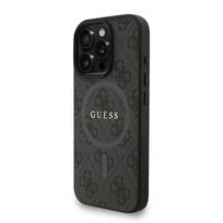 Guess PU Leather 4G Colored Ring Strap MagSafe Case for iPhone 16 Pro / Black