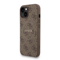 Guess PU Leather 4G Colored Ring Strap MagSafe Case for iPhone 15 / Brown