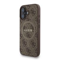 Guess PU Leather 4G Colored Ring Strap MagSafe Case for iPhone 16 / Brown