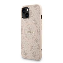 Guess PU Leather 4G Colored Ring Strap MagSafe Case for iPhone 14 / Pink