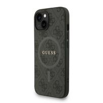 Guess PU Leather 4G Colored Ring Strap MagSafe Case for iPhone 15 / Black