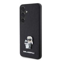 Karl Lagerfeld PU Saffiano Metal Karl and Choupette Case for Samsung Galaxy S24 / black