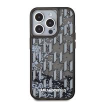 Karl Lagerfeld Liquid Glitter Monogram Gradient Case for iPhone 15 Pro / Black