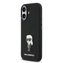 Karl Lagerfeld Liquid Silicone Metal Ikonik Case for iPhone 17 / Black
