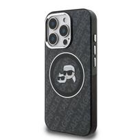 Karl Lagerfeld IML K&CH Heads Repeated Logo MagSafe Case for iPhone 15 Pro / black