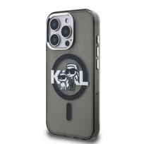 Karl Lagerfeld IML Glitter Karl and Choupette Sketch MagSafe Case for iPhone 15 Pro / black