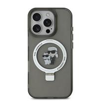 Karl Lagerfeld Ringstand Karl and Choupette MagSafe Case for iPhone 16 Pro Max / black
