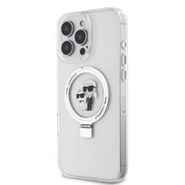 Karl Lagerfeld Ringstand Karl and Choupette MagSafe Case for iPhone 16 Pro Max / white