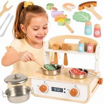 TOOKY TOY Medinė Virtuvėlė su Grilu ir Priedais