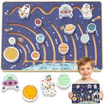 TOOKY TOY Lavinamoji Saulės Sistemos Lenta – Medinis Labirintas