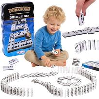 WOOPIE Domino Klasikinis Žaidimas 28 Kauliukų Metalinėje Dėžutėje