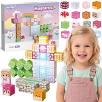 Woopie Magnetiniai kubeliai 48 vnt. Montessori 3D dėlionė