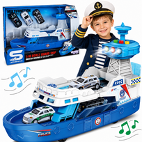WOOPIE Policijos Kateris su 3 Metaliniais Automobiliais 1:16