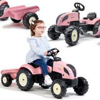 FALK Country Star rožinis minamas traktoriukas su priekaba 2-5 m.