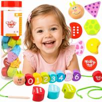 TOOKY TOY medinis vėrinukas Vikšras skaičiams mokytis 20 vnt.