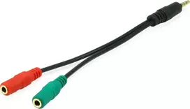 Jack 3.5mm to 2x Jack 3.5mm 0.15 m Black (147943)