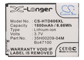 1800 mAh for HTC BO47100,35H00209-04M,35H00209-25M