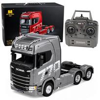 Žaidimų zona | PC | Konsolės | Priedai // Radijo valdomi žaislai ir priedai // Ciągnik Siodłowy Scania Zdalnie Sterowany RC Huina 1501 Szary Srebrny 1:18