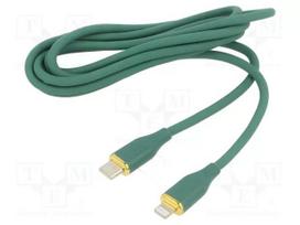 Gembird CC-USB2S-CM8PM-1.5M-G Premium Silicone Charging & Data Cable USB Type-C to 8-pin Male 1.5m / green