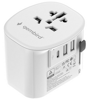 Gembird TPA-EU2A1C15-01-W Universal Travel Adapter 15W / white