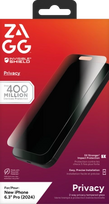 „ZAGG InvisibleShield Glass Elite“ privatumas, skirtas „iPhone 16 Pro“.