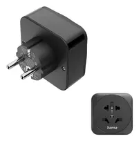 Hama 00223460 kelioninis adapteris su USB jungtimis, juodas