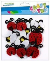 Craft With Fun Dekoracija iš veltinio BORUŽĖS IR BITĖS, CraftWithFun, 18 vnt.