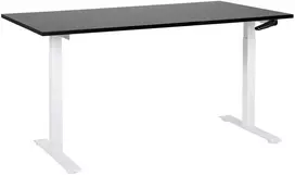 Beliani Rankiniu būdu reguliuojamas stalas DESTINES, 160 × 72 cm, juodas ir baltas