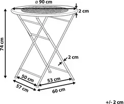 Beliani Bistro staliukas BIVIO 90 cm skersmens, metalinis, kreminės spalvos