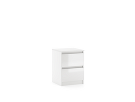 Naktinis staliukas Simple, balta sp./balta blizgi sp., 55.5 cm x 40 cm x 39 cm