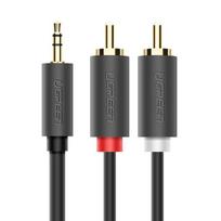 Ugreen UGR509BLK garso kabelis, 3,5 mm minikištukas į 2 RCA, 1,5 m