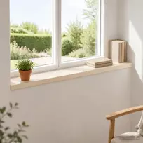 Langų palangės 2 vnt. Balta 70 x 20 x 2 cm Kietas ąžuolo medis