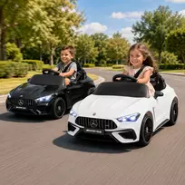 Vaikiškas elektromobilis Mercedes-AMG CLE 53, 12 V, baltas, 54 × 99 × 43 cm