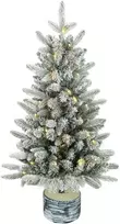 Dirbtinė kalėdinė eglutė su sniego efektu ir 50 LED, žalia/balta, Ø45 × 90 cm
