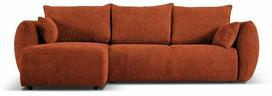 Kampinė sofa - lova Cosmopolitan Design Matera, brick red s., kairinė, 173 x 253 cm x 86 cm