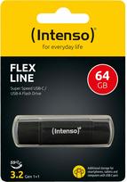 USB atmintinė Intenso Flex Line, juoda sp., 64GB