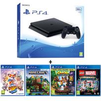 Žaidimų konsolė PlayStation 4 Slim 500gb Minecraft Crash Bandicoot Trilogy Lucky's Tale LEGO Marvel Collection