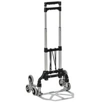 Laiptų vežimėlis DURHAND, 6 ratų, su diržu, automatinio sulankstymo funkcija, 70 kg, sidabrinis/juodas