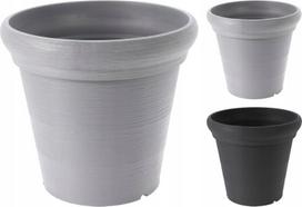 Didelis plastikinis lauko gėlių vazonas 38 cm, apvalus, 1 vnt., 38 cm