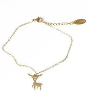 Auksinė apyrankė su elniu ant grandinėlės 11463-uniw, unisize