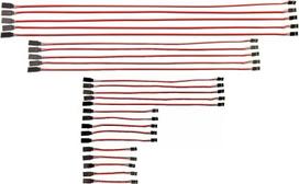 Yunique Green-Clean-Power, 25 servo ilginimo laidai, JR jungtis, 10–60 cm, 60 Core, RC modeliams ir dronams