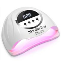 Profesionalus UV LED nagų džiovintuvas 320 W su 72 LED lemputėmis, 4 laikmačio nustatymais ir nuimamu pagrindu, Nordhelios