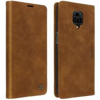 Vintažinis dėklas - CaseMe - Xiaomi Redmi Note 9S/9 Pro/9 Pro Max - Rudas oda - Lankstus - Magnetinis
