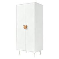 Balta drabužių spinta, 70 × 55 × 170 cm, 2 durys, pakabinimo zona, apatinis skyrius, MDF, pakeltos kojelės, miegamajam