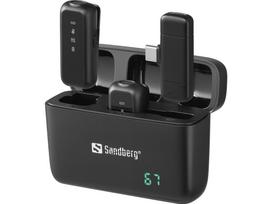 SANDBERG Streamer USB-C belaidžiai mikrofonai x2 - dviejų mikrofonų rinkinys - 20 Hz - 20 kHz