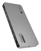 ICY BOX IB-DK7402-C31 Diamond Dock 12-in-1 USB-C dokinimo stotis, 5 vaizdo išėjimai, 140 W PD, DisplayLink, antracitinė/juoda