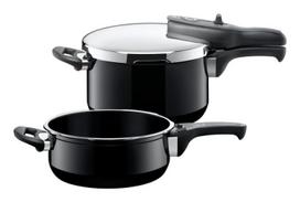 SILIT Silargan Sicomatic t-Plus greitpuodžių rinkinys 4,5 l + 3,0 l, 22 cm, juodas