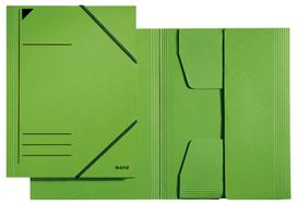 LEITZ Eckspannermappe DIN A4, kartoninė 320 g/m², žalia iš Colorspan kartono, 3 pilnai priklijuoti atvartai kampuose (3981-00-55)