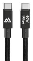 Black Rock USB-C į USB-C laidas 60W 5Gbps 1,2m juodas 00201764
